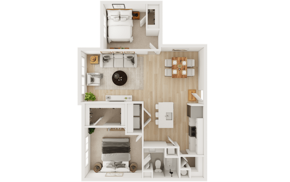 A7 - 1 bedroom floor plan layout with 1 bathroom and 1045 square feet A7 - 1 bedroom floor plan layout with 1 bathroom and 1045 square feet
