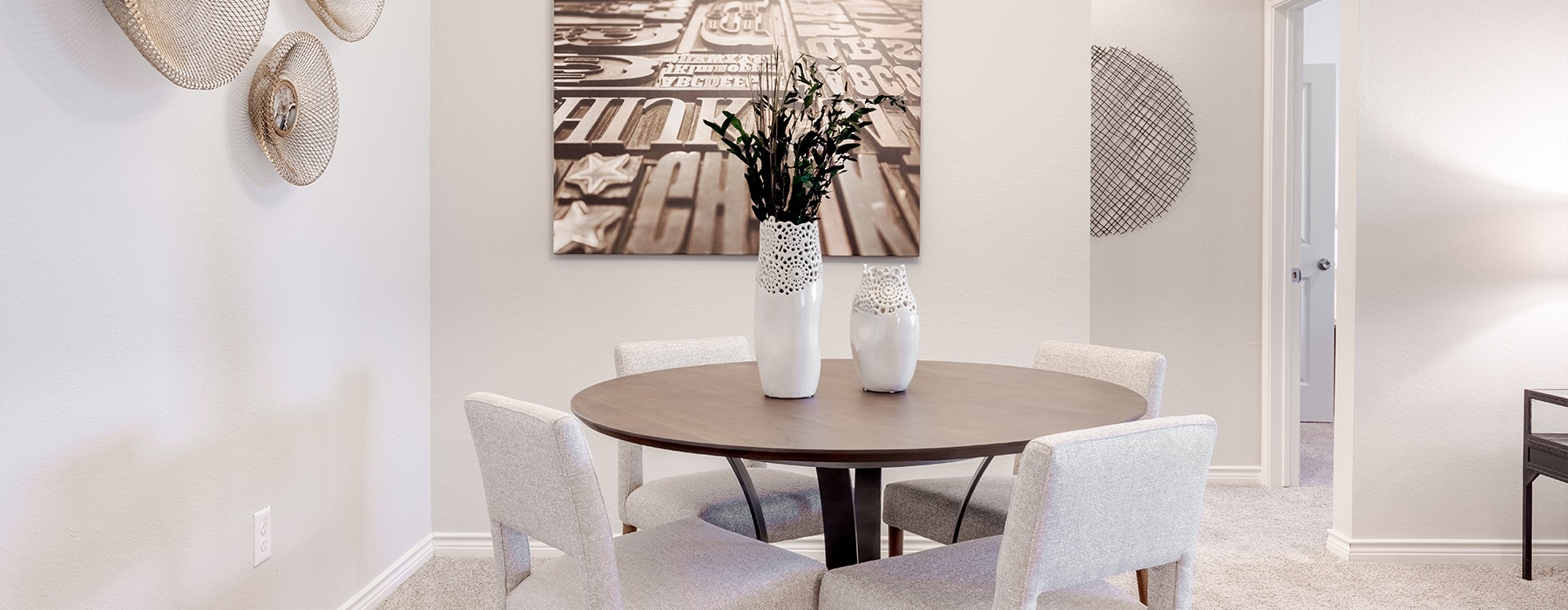 dining room with ample lighting